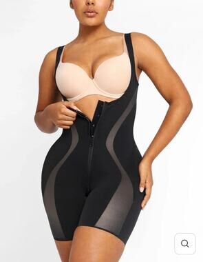 Shapellx Curve Code Sculpting Bodysuit 2X Black NWT Open Bust Shapewear